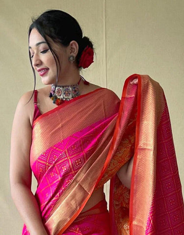 Sizzling Orange Soft Banarasi Silk Saree With Flaunt Blouse –  TheDesignerSaree